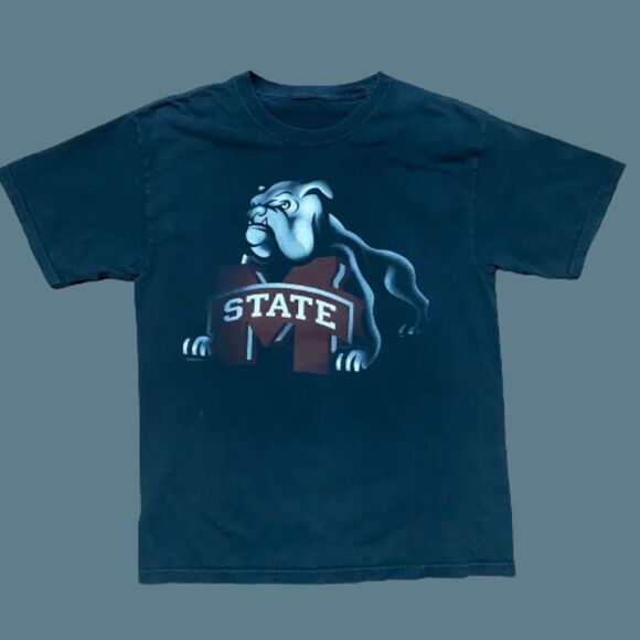 NCAA Mississippi State Bulldogs MSU Shadow Black T-Shirt Men's Size Medium - Picture 1 of 7